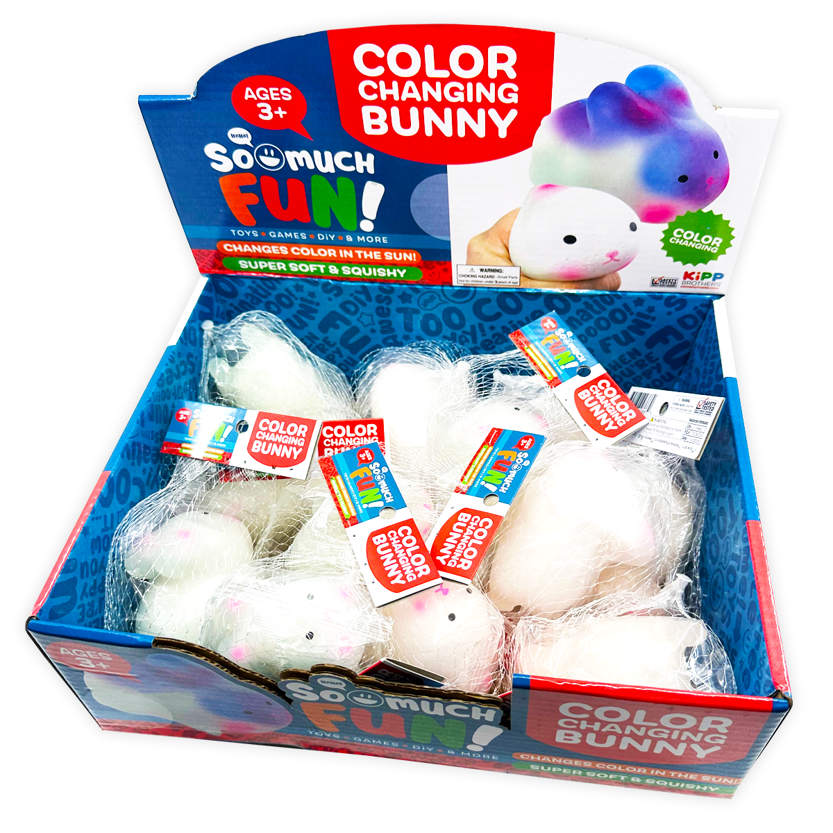 Squish and Squeeze Color Changing Bunny 12 Pieces Per Retail Ready D