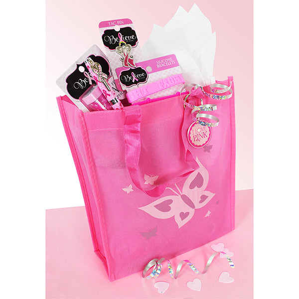 8-Piece Deluxe Pink Ribbon Gift Bag