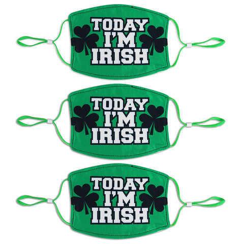 Adult St. Patrick's Day 3 Pack Mask Set - Today I'm Irish