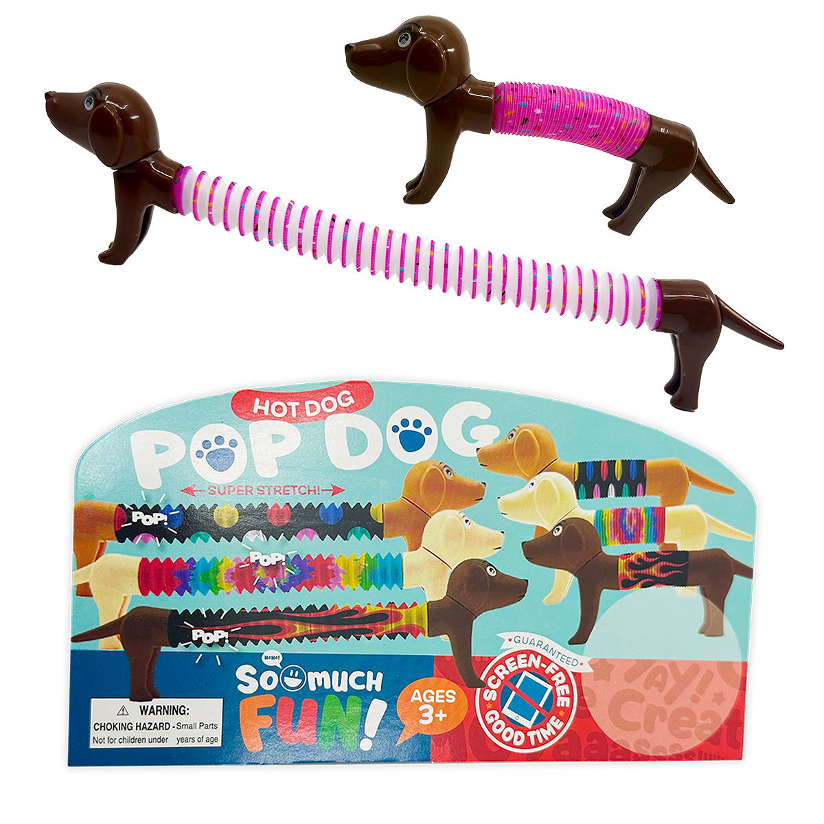 ITEM NUMBER 023357 BENDY FIDGET TUBE DOGS 12 PIECES PER PACK