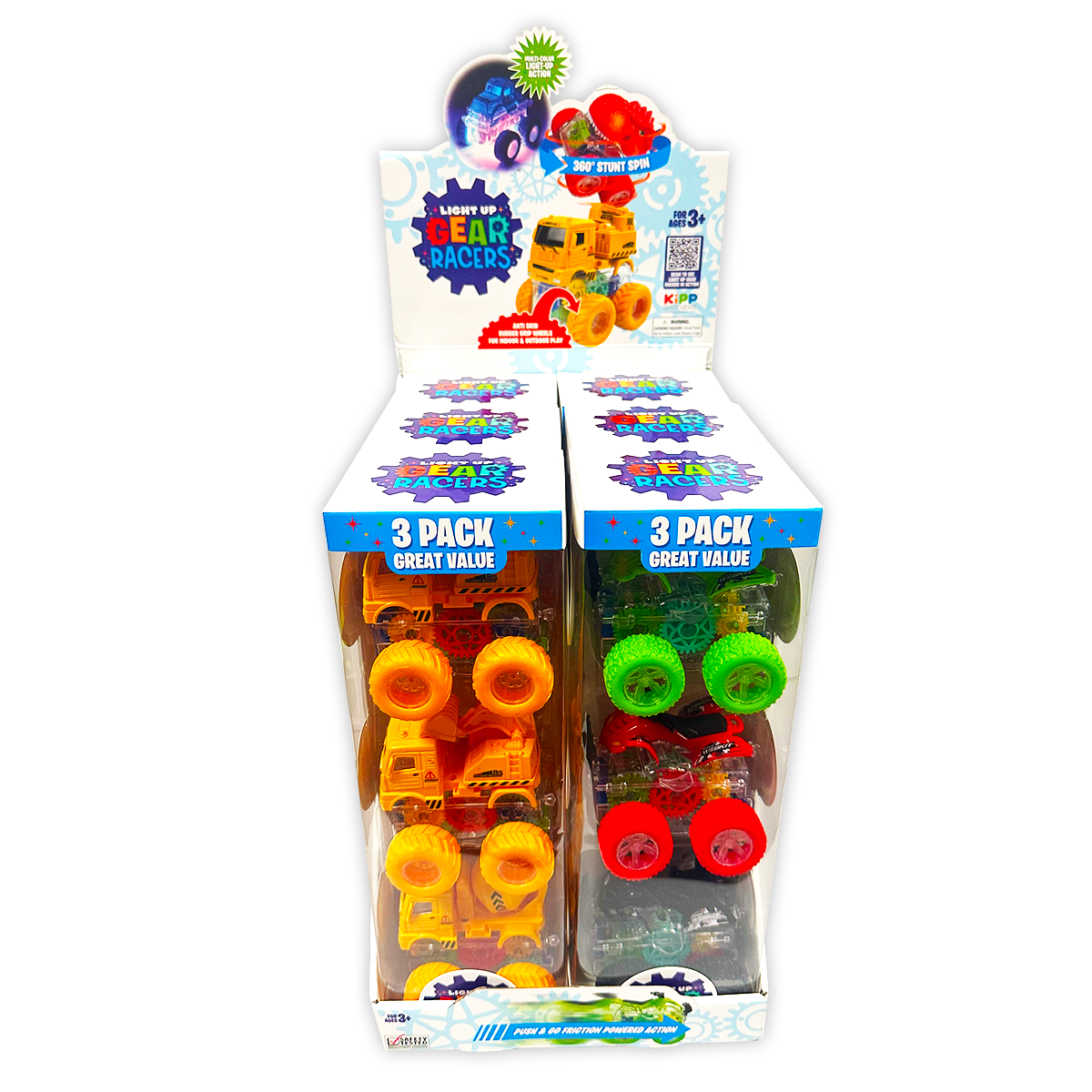 ITEM NUMBER 024453 VALUE 3-PACK LIGHT UP TOY CARS 6 PACKS PER DISPLAY