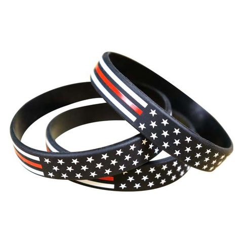 Thin Red Line Firefighter Silicone Wristbands