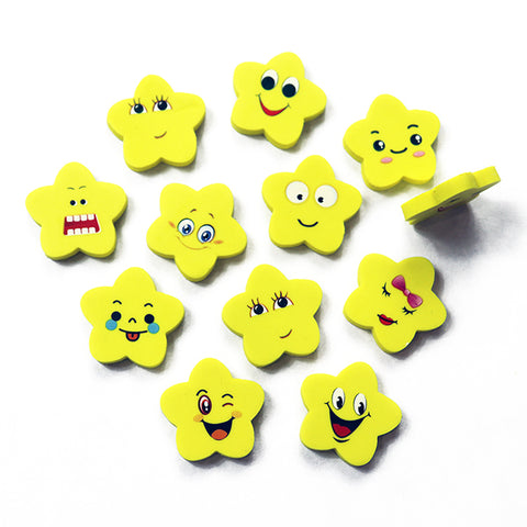 Smiley Star Erasers