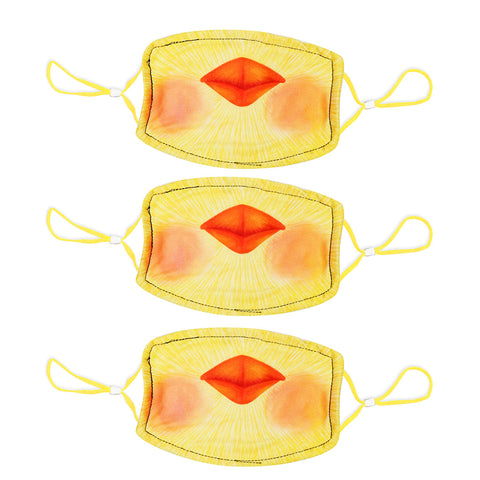Child Printed Spring Mask 3 Pack - Chick