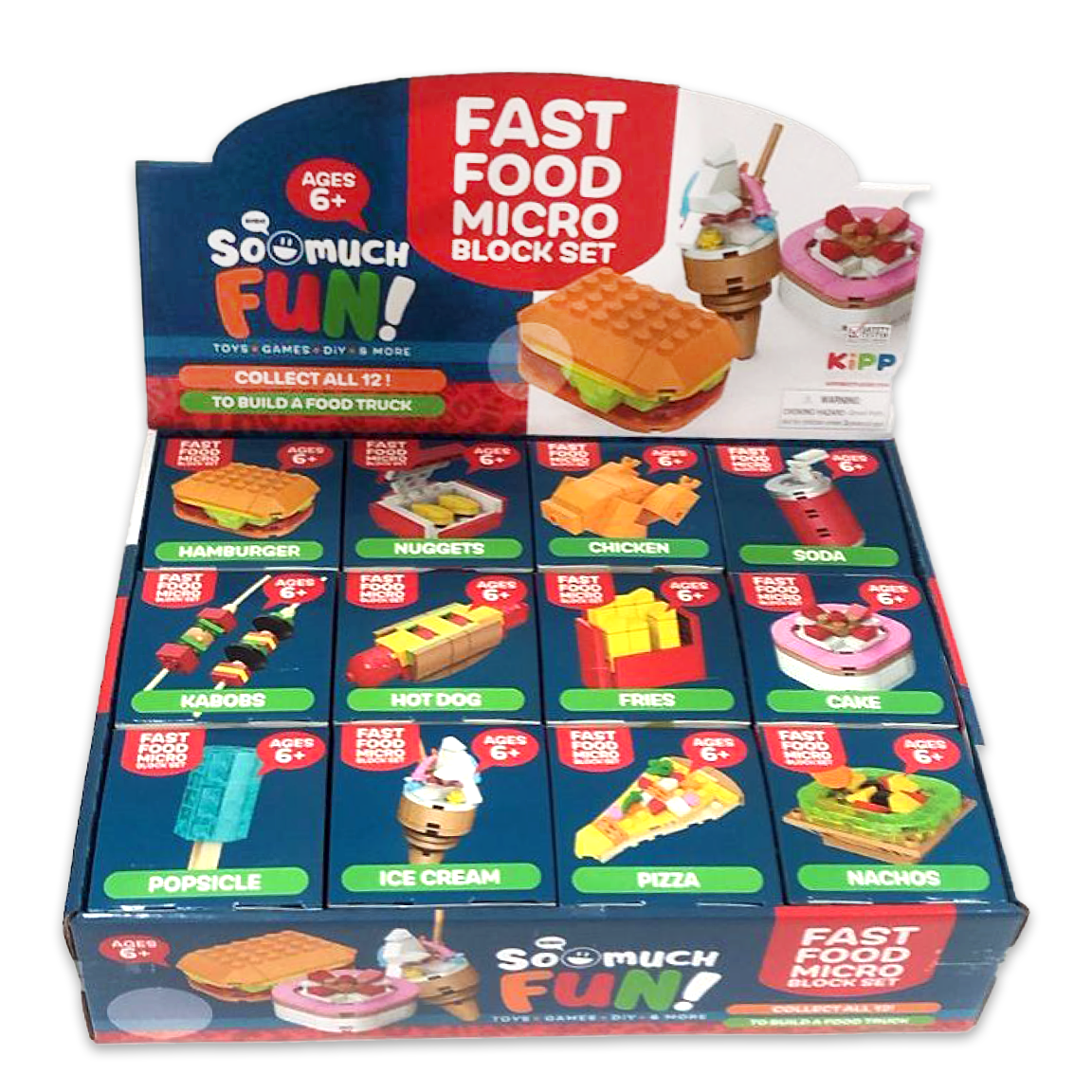 Micro Block Fast Food Set - 12 Pieces Per Retail Ready Display 24705