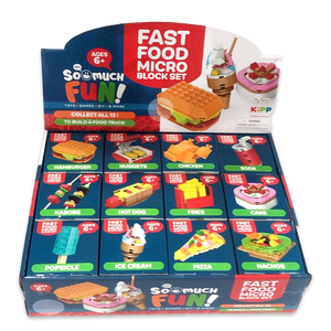 Micro Block Fast Food Set - 12 Pieces Per Retail Ready Display 24705