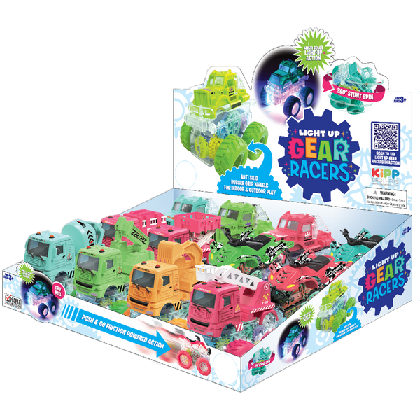 Friction Toy Car Light Up Assortment - 12 Pieces Per Display 23745