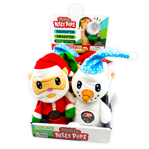 Christmas Belly Popz Plush Toy - 6 Pieces Per Display 24200