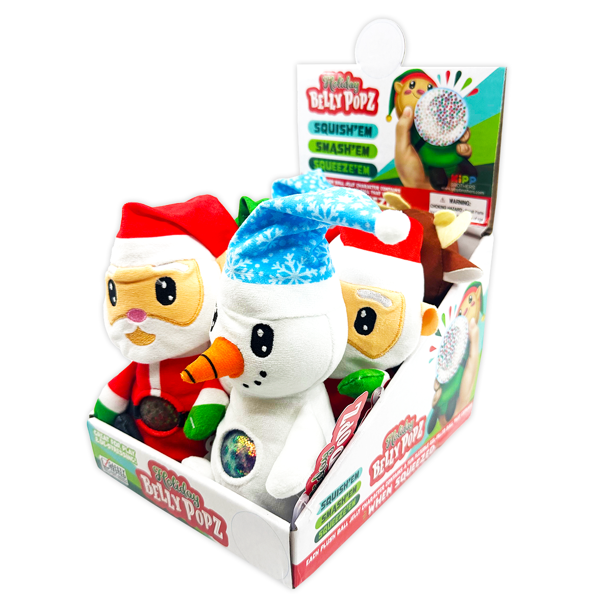 Christmas Belly Popz Plush Toy - 6 Pieces Per Display 24200