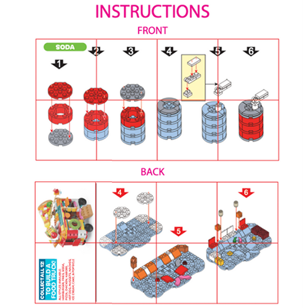 Micro Block Fast Food Set - 12 Pieces Per Retail Ready Display 24705