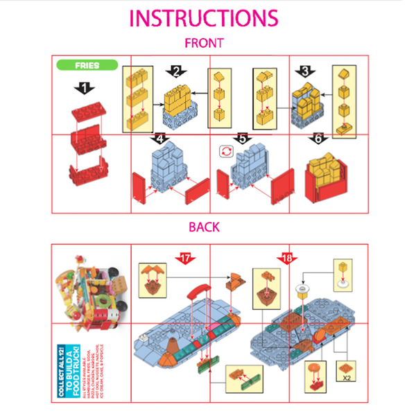 Micro Block Fast Food Set - 12 Pieces Per Retail Ready Display 24705