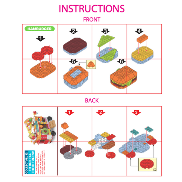 Micro Block Fast Food Set - 12 Pieces Per Retail Ready Display 24705