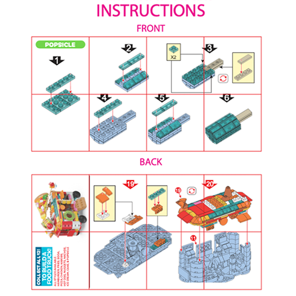 Micro Block Fast Food Set - 12 Pieces Per Retail Ready Display 24705