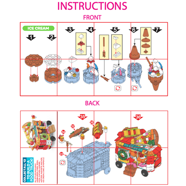 Micro Block Fast Food Set - 12 Pieces Per Retail Ready Display 24705