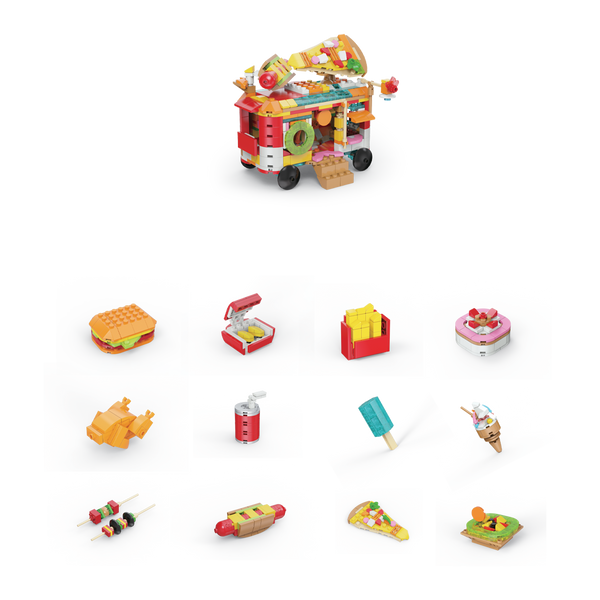 Micro Block Fast Food Set - 12 Pieces Per Retail Ready Display 24705