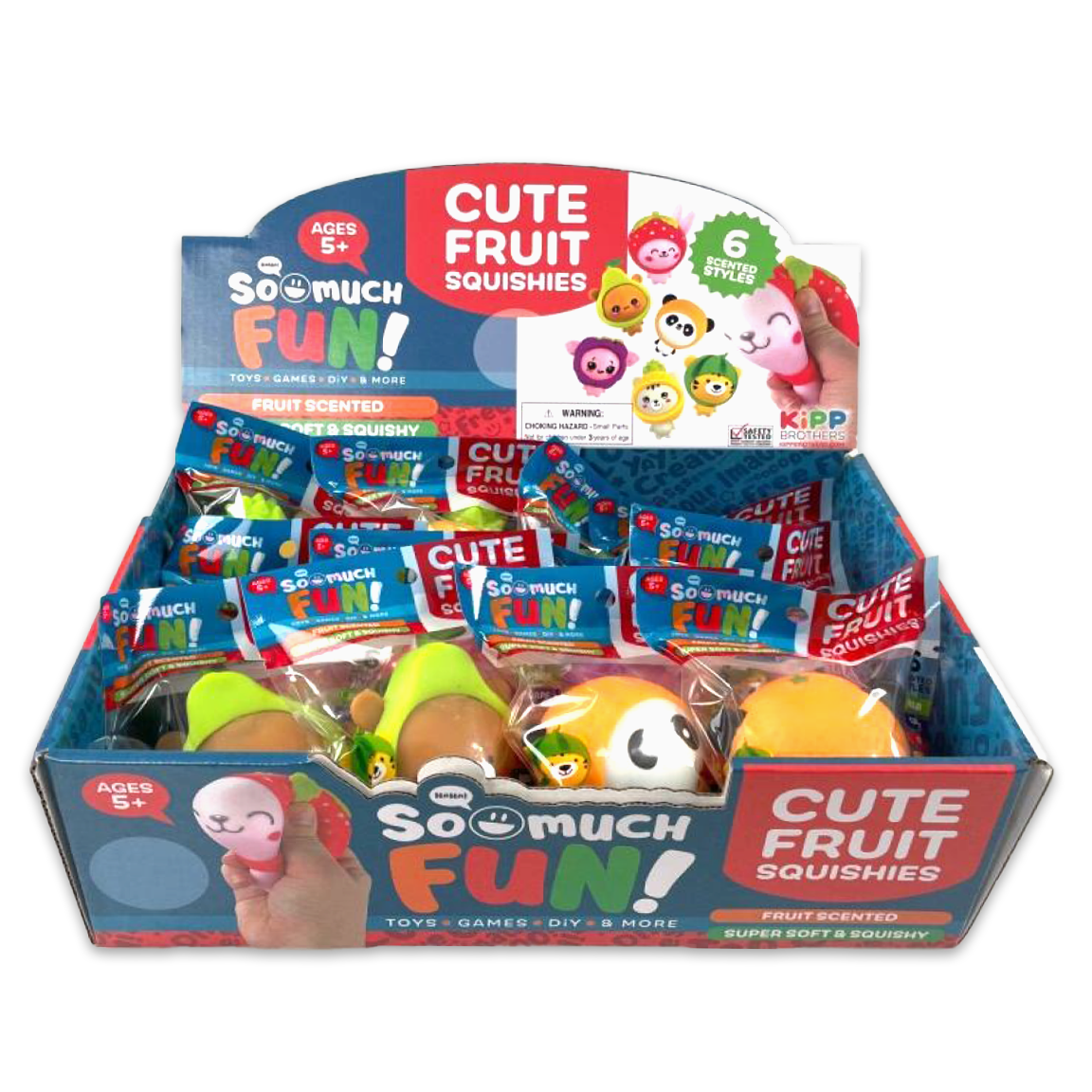 Squish and Squeeze Scented Fruit Buddy Balls - 12 Pieces Per Retail Ready Display 24708