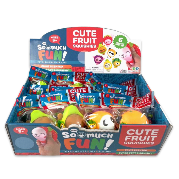 Squish and Squeeze Scented Fruit Buddy Balls - 12 Pieces Per Retail Ready Display 24708