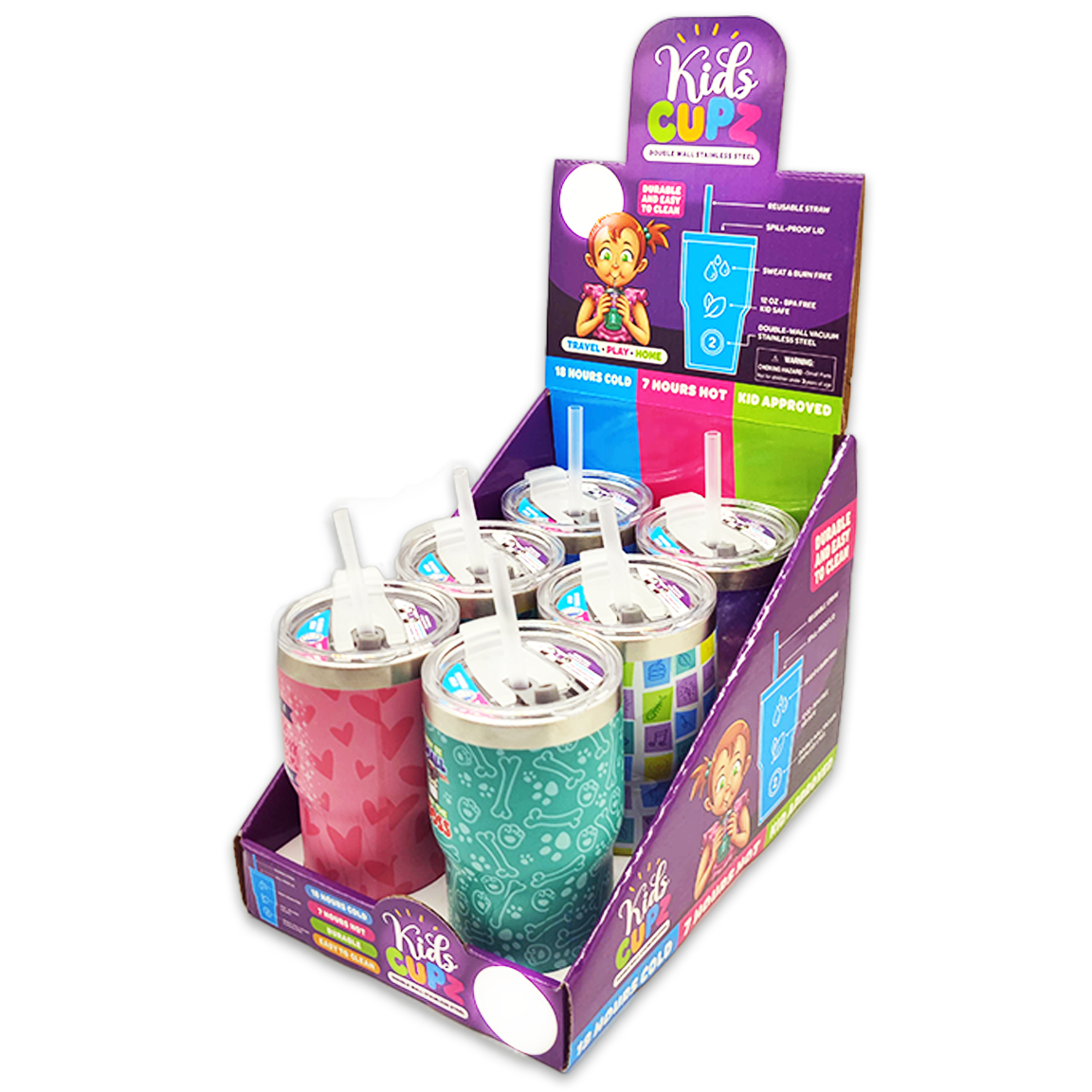 12 oz Insulated Kids Cup - 6 Pieces Per Retail Ready Display 24716