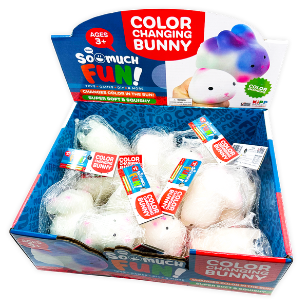 Squish and Squeeze Color Changing Bunny - 12 Pieces Per Retail Ready Display 24766