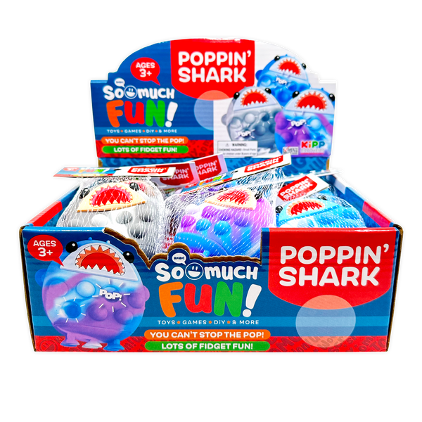 Fidget Pop Shark Ball Toy - 12 Pieces Per Retail Ready Display 25004