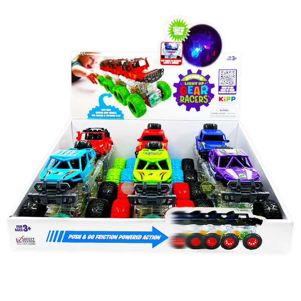 Friction Toy Car Light Up Jumbo Assortment - 6 Pieces Per Display 25030