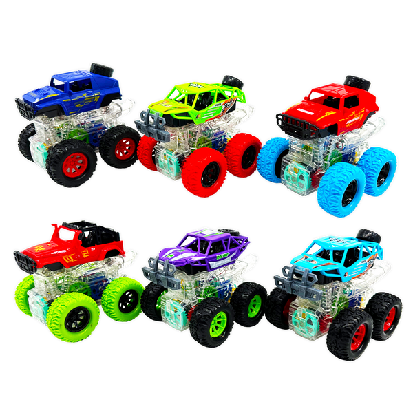 Friction Toy Car Light Up Jumbo Assortment - 6 Pieces Per Display 25030