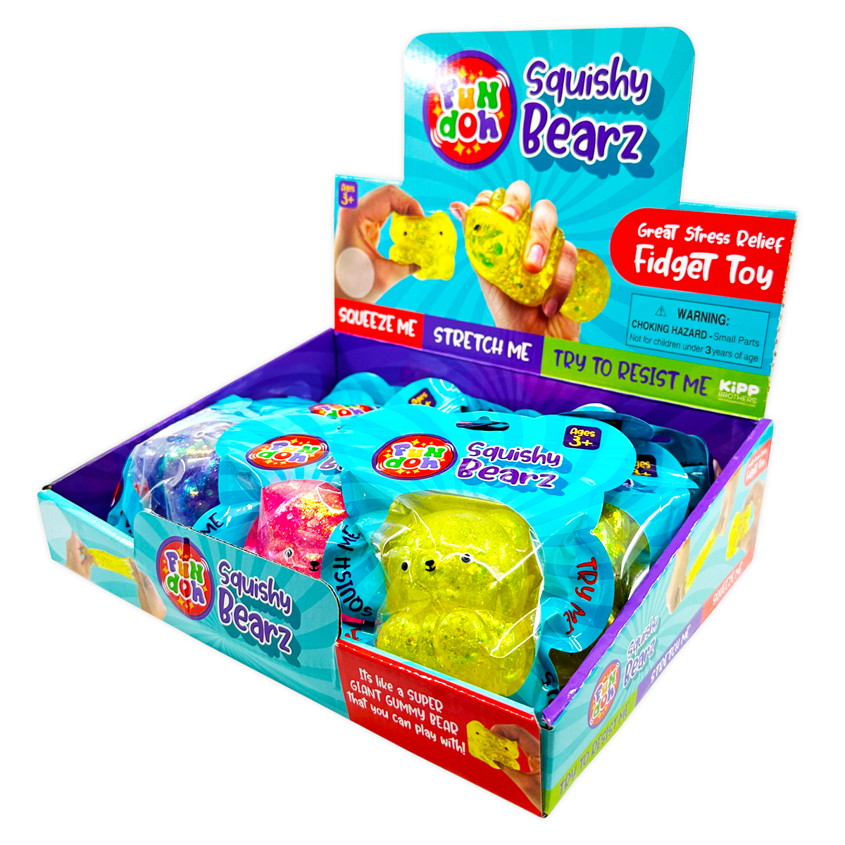 Squish and Squeeze Gummy Bear Toy - 12 Pieces Per Retail Ready Display 25031