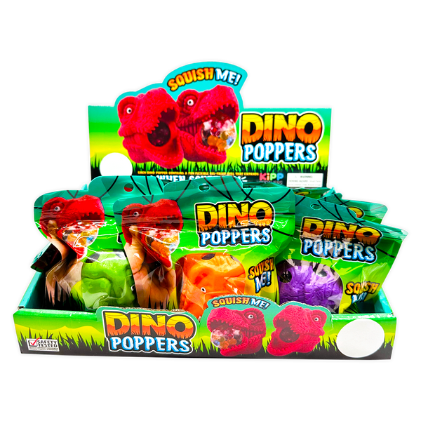 Squish and Squeeze Dino Popper Toy - 12 Pieces Per Retail Ready Display 25033