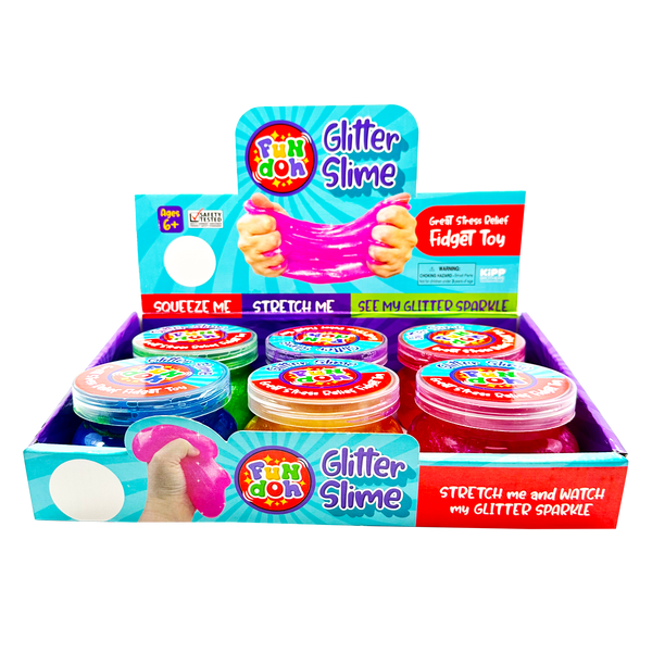 Fun Doh Glitter Slime - 6 Pieces Per Retail Ready Display 25034