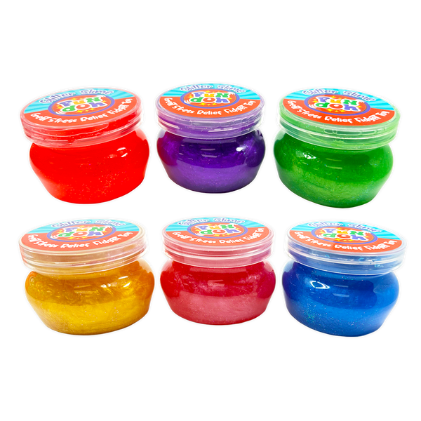 Fun Doh Glitter Slime - 6 Pieces Per Retail Ready Display 25034