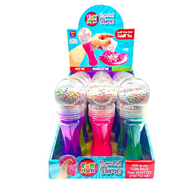 Fun Doh Foam Ball Slime - 12 Pieces Per Retail Ready Display 25066