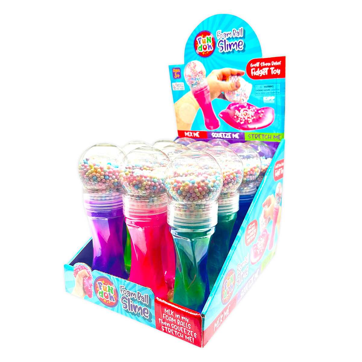 Fun Doh Foam Ball Slime - 12 Pieces Per Retail Ready Display 25066