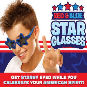 Red & Blue Star Glasses (12 Per Pack)