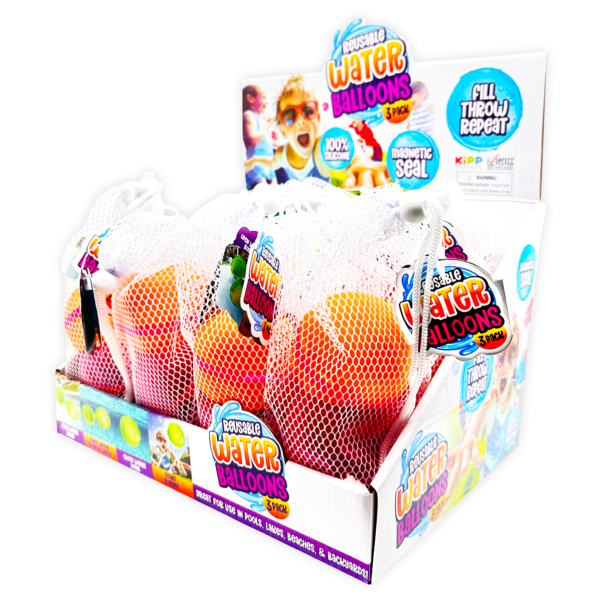 Magnetic Water Balloons 3 Pack - 12 Sets Per Retail Ready Display 25127