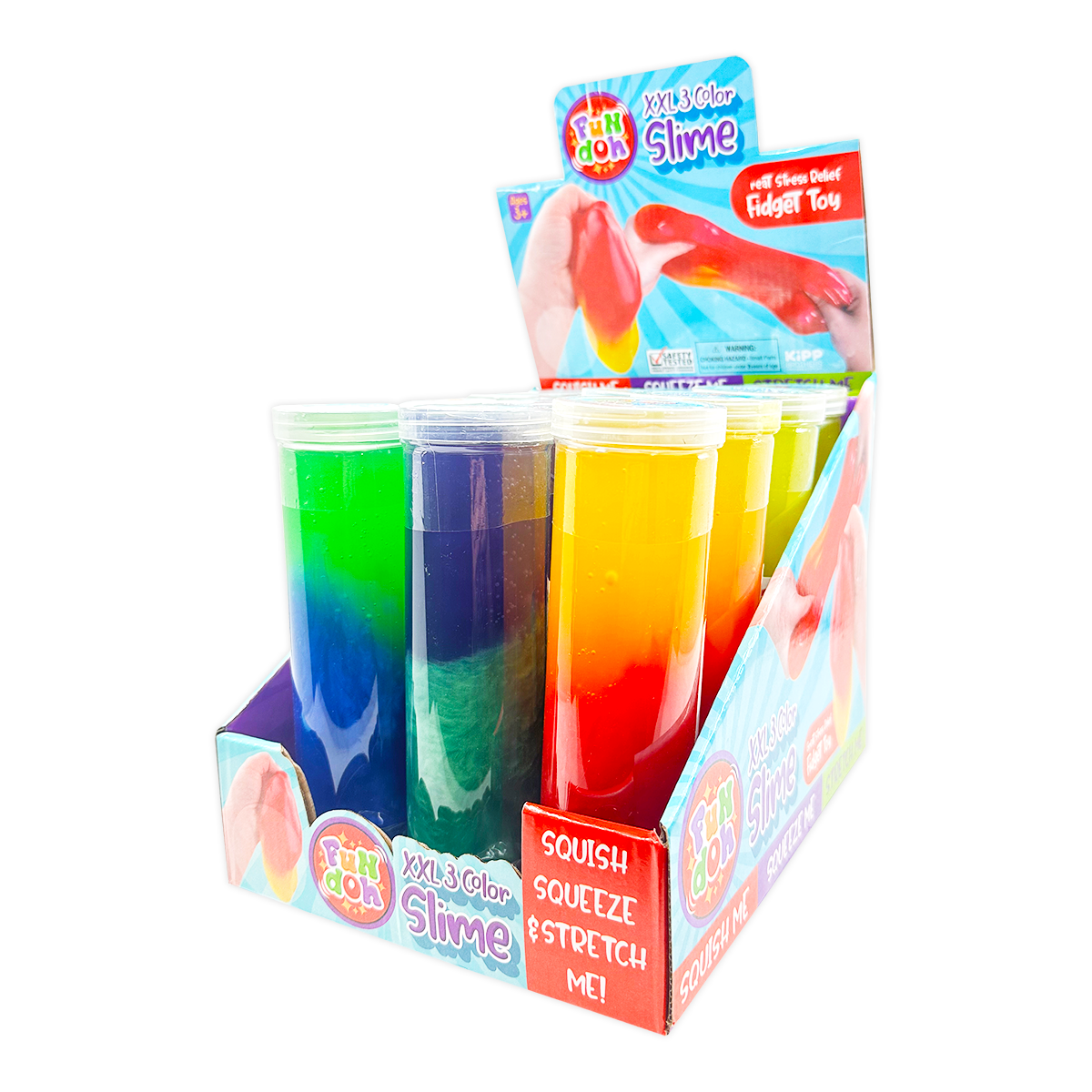 Fun Doh XXL 3-Color Slime - 12 Pieces Per Retail Ready Display 25261