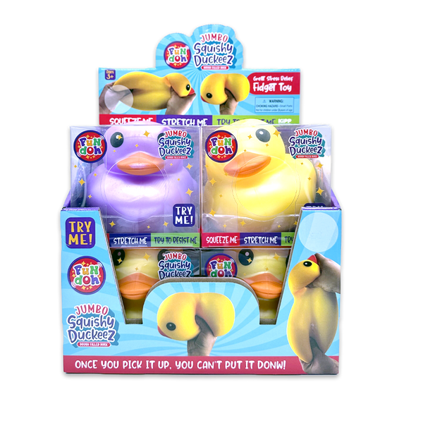 Fun Doh Jumbo Squishy Duckeez - 4 Pieces Per Retail Ready Display 25291