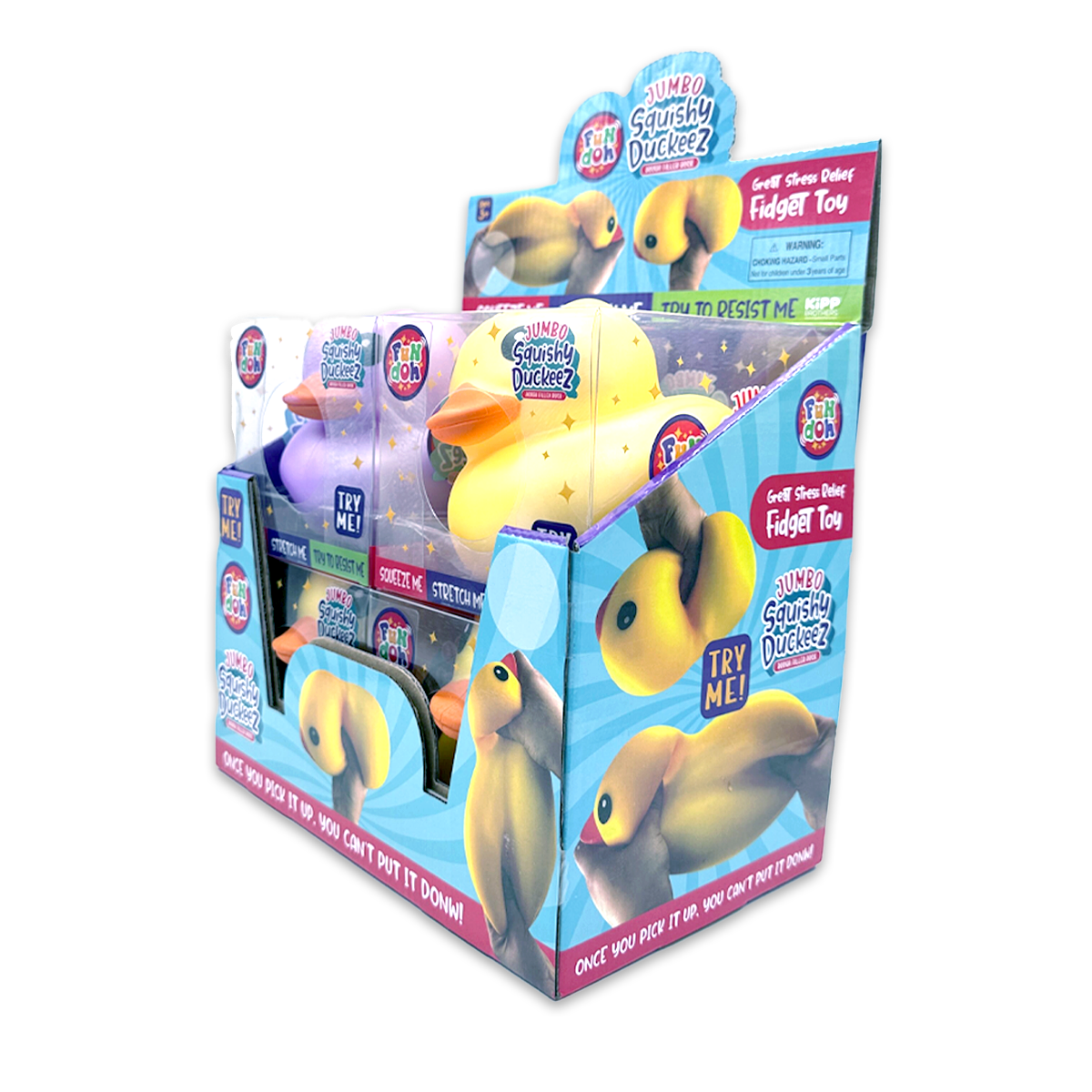 Fun Doh Jumbo Squishy Duckeez - 4 Pieces Per Retail Ready Display 25291