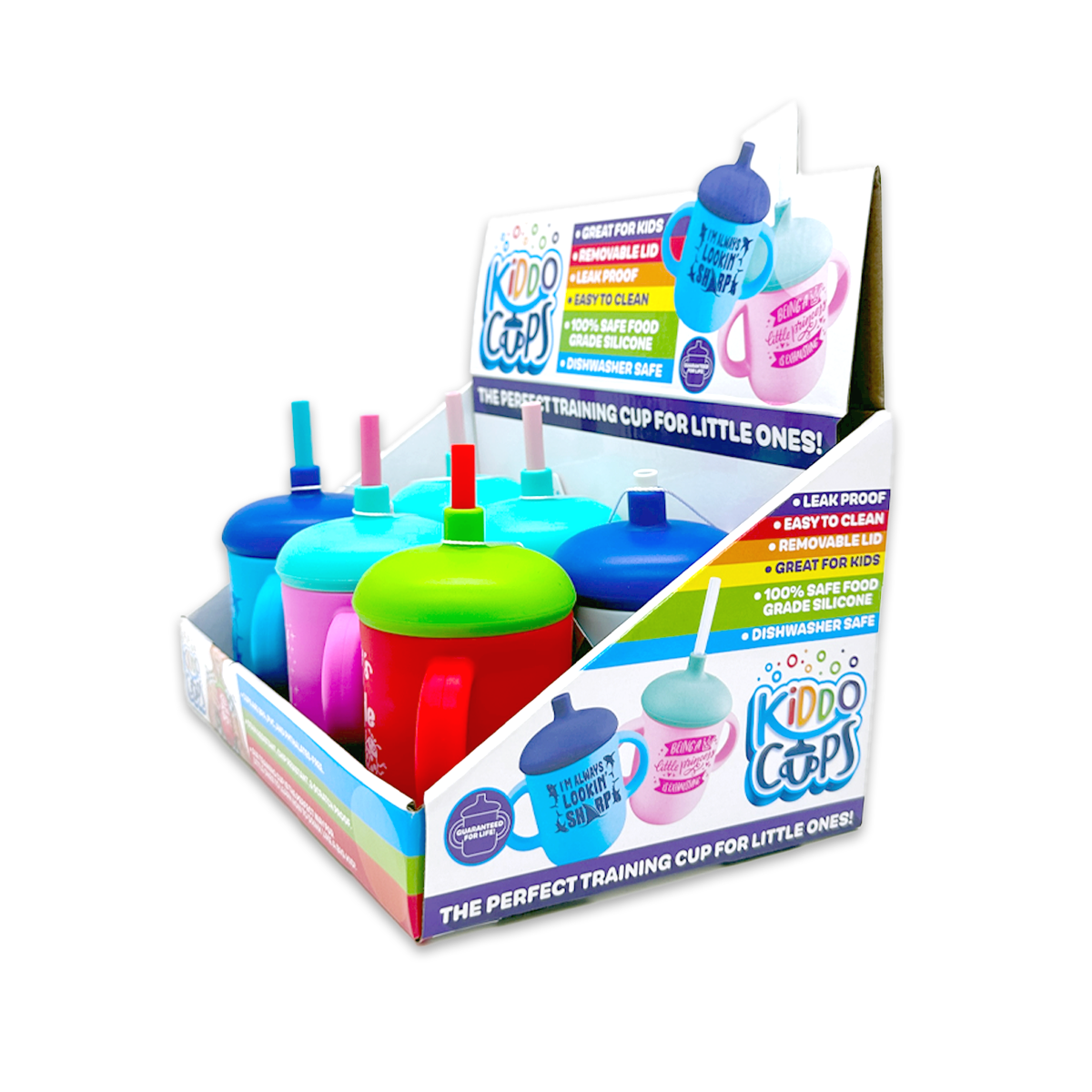 Silicone Kids Toddler Training Kiddo Cups - 6 Pieces Per Retail Ready Display 25297