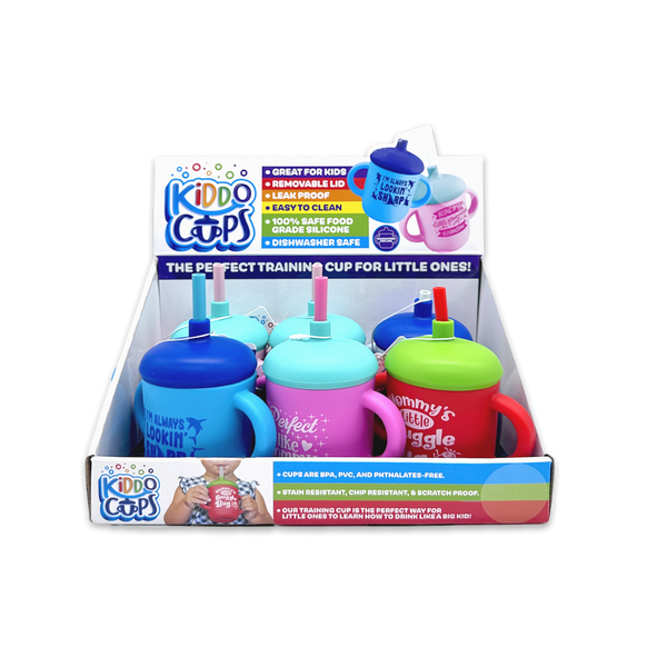 Silicone Kids Toddler Training Kiddo Cups - 6 Pieces Per Retail Ready Display 25297