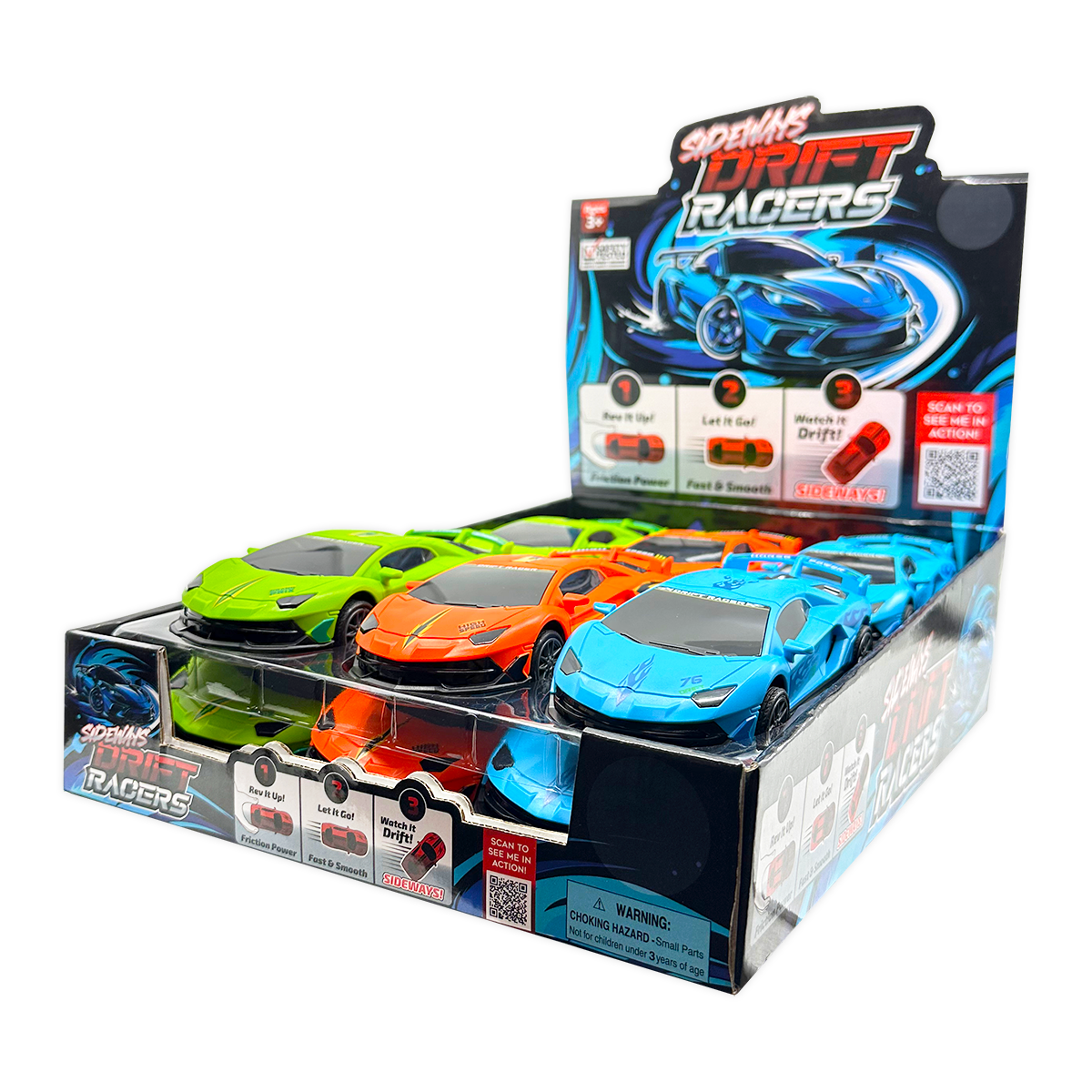 Sideways Drift Racers - 12 Pieces Per Retail Ready Display 25301