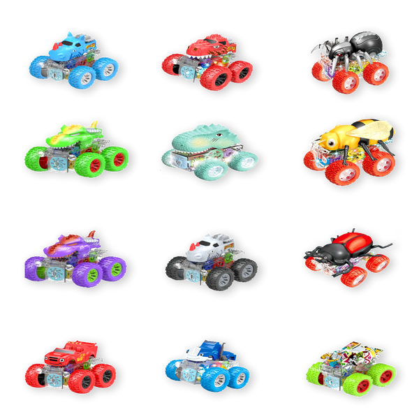 Friction Toy Car Light Up Assortment - 12 Pieces Per Display 25302