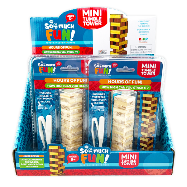 Classic Mini Tumble Tower Wooden Game - 6 Pieces Per Pack 25491