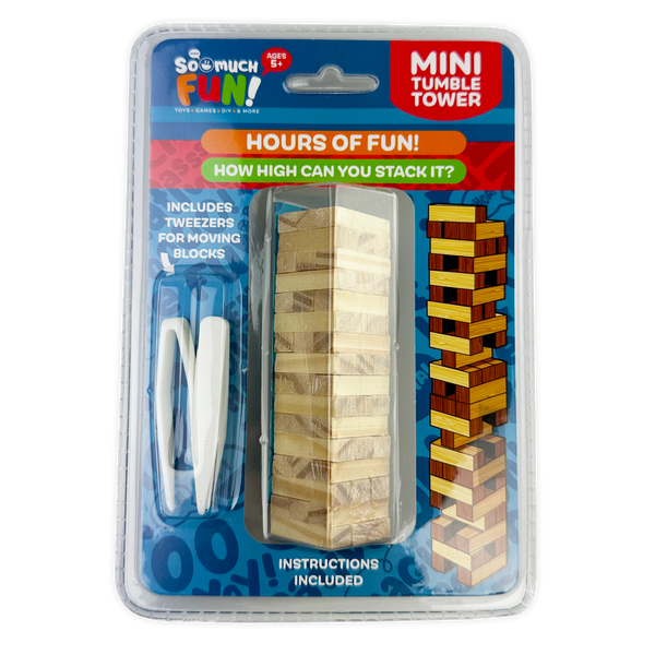 Classic Mini Tumble Tower Wooden Game - 6 Pieces Per Pack 25491