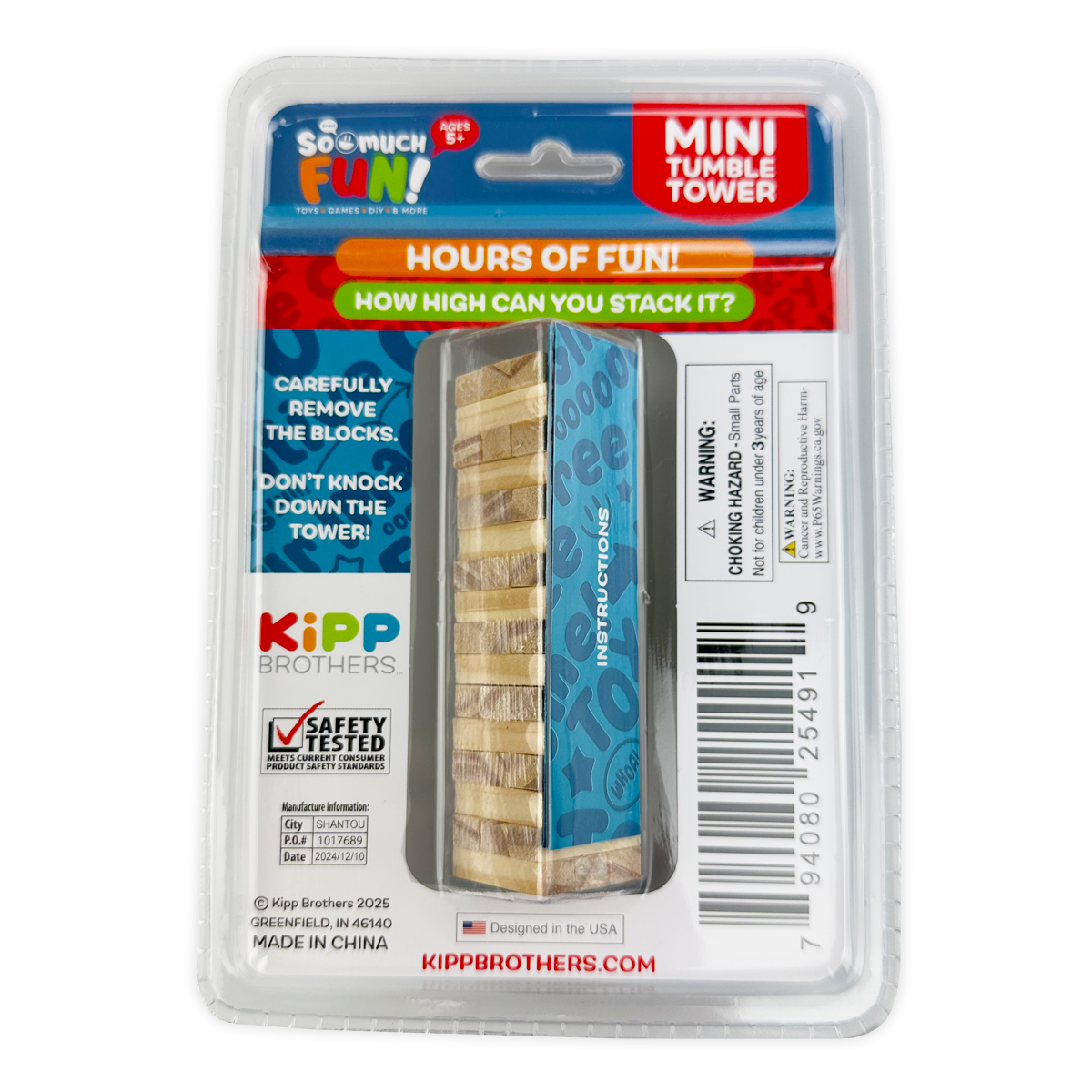 Classic Mini Tumble Tower Wooden Game - 6 Pieces Per Pack 25491 – Kipp ...