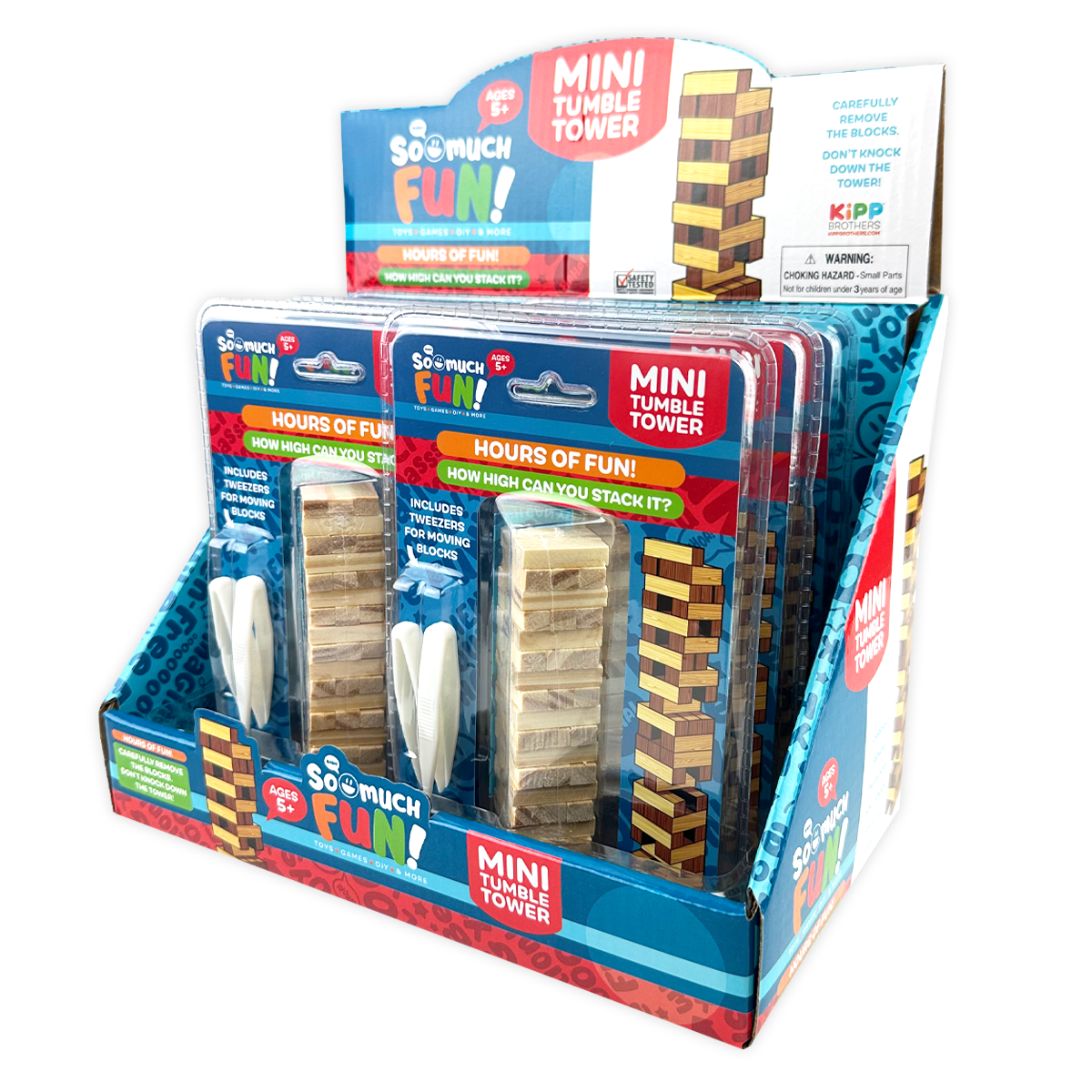 Classic Mini Tumble Tower Wooden Game - 6 Pieces Per Pack 25491