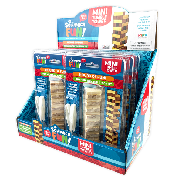 Classic Mini Tumble Tower Wooden Game - 6 Pieces Per Pack 25491