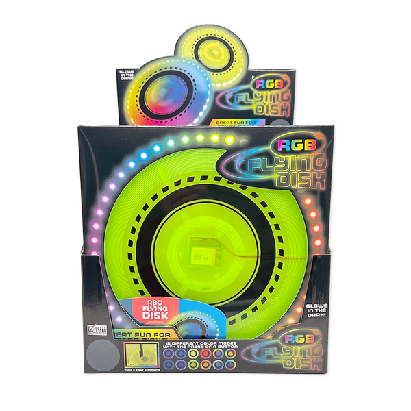 RGB Glow in the Dark Light-Up Flying Disc - 6 Pieces Per Display 25813