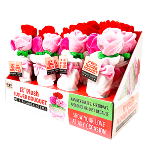 Plush Rose Bouquet 12" Assortment - 8 Pieces Per Retail Ready Display 41663