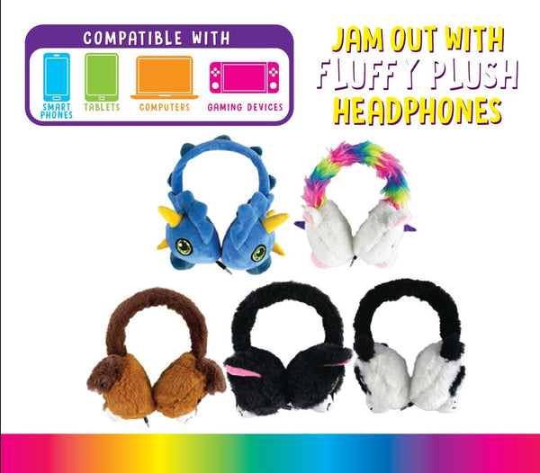 Plush Headphones with 10FT Cable Variety Floor Display 36 Pieces Per Retail Ready Display 88421