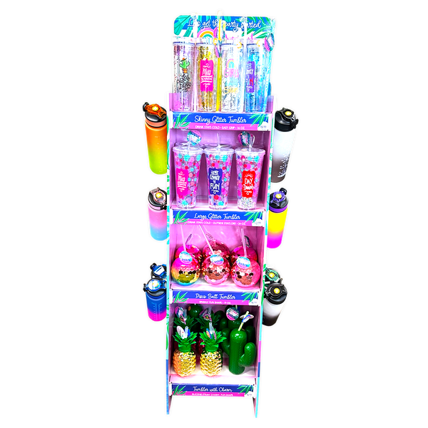 Summer Drinkware Assortment Floor Display - 42 Pieces Per Retail Ready Display 88470